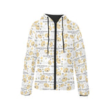 Golden Retriever Pattern Print Design 04 Women's Padded Hooded Jacket