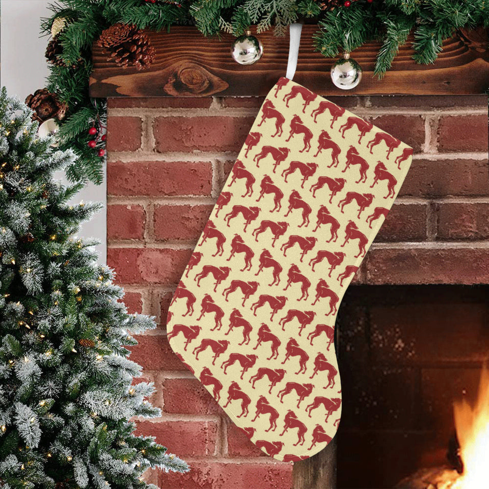 Greyhound Pattern Print Design 04 Christmas Stocking