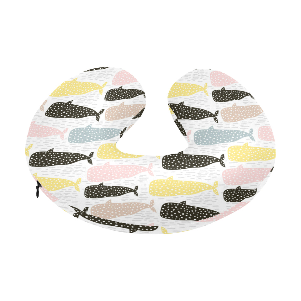 Whale dot pattern U-Shaped Travel Neck Pillow