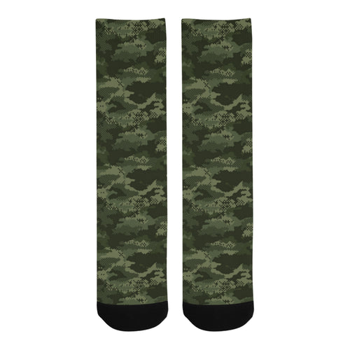 Digital Green camouflage pattern Crew Socks