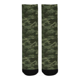 Digital Green camouflage pattern Crew Socks