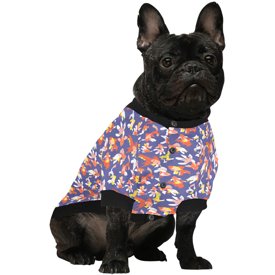 Goldfish Pattern Print Design 04 All Over Print Pet Dog Round Neck Fuzzy Shirt