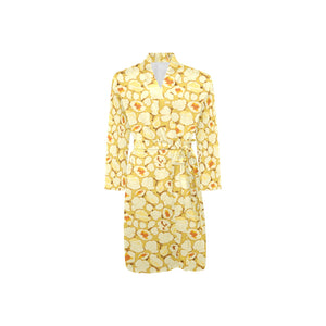 Popcorn Pattern Print Design 04 Men's Long Sleeve Belted Night Robe
