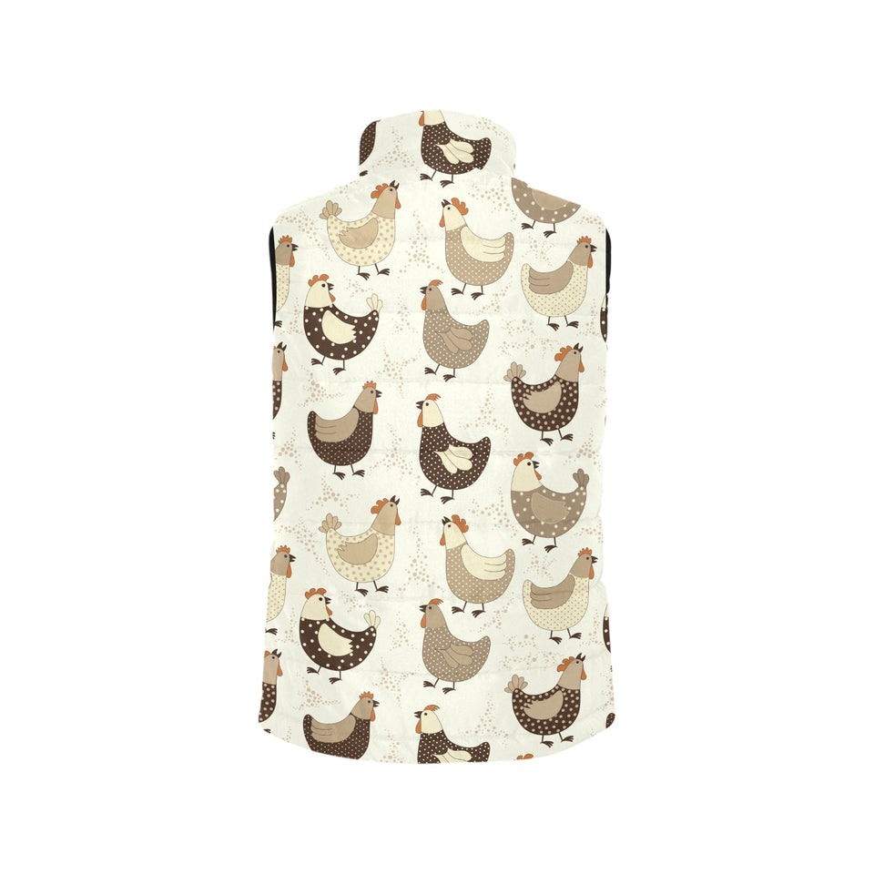 Cute rooster chicken cock Women's Padded Vest