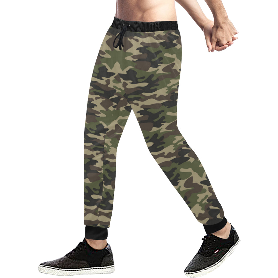 Dark Green camouflage pattern Unisex Casual Sweatpants