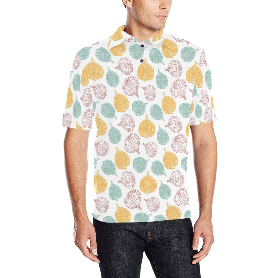 colorful onions white background Men's All Over Print Polo Shirt