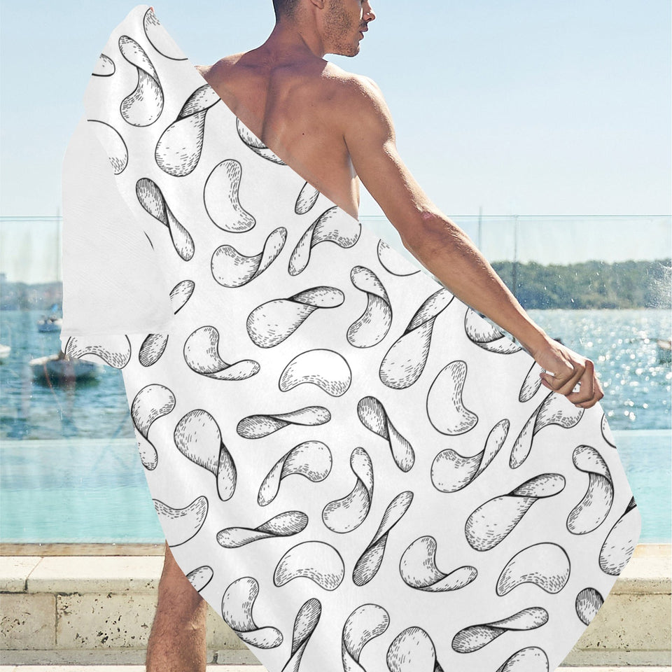 Potato Chips Pattern Print Design 04 Beach Towel