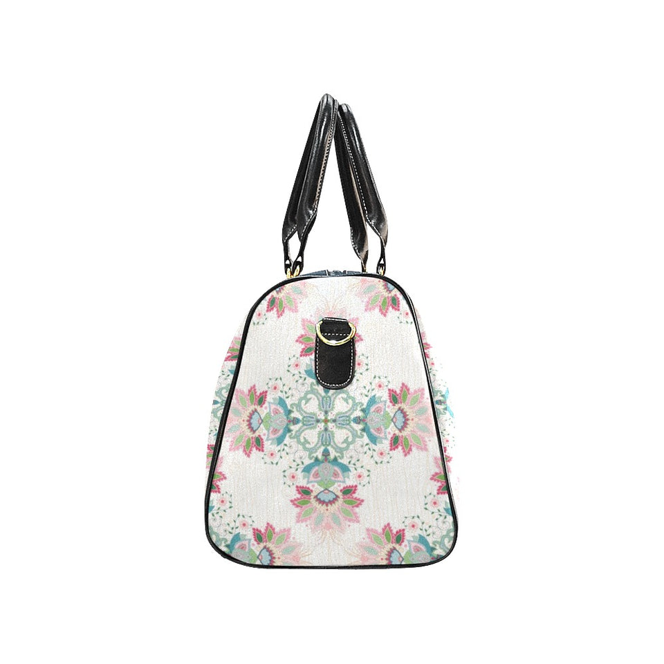 Square floral indian flower pattern Travel Bag