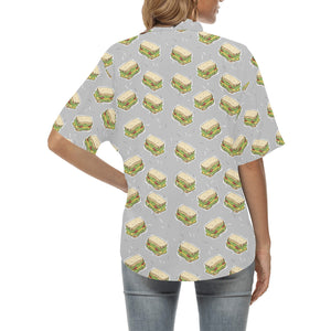 Sandwich Pattern Print Design 05 Women's All Over Print Hawaiian Shirt