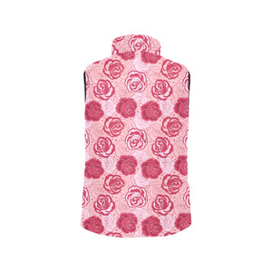 Rose Pattern Print Design 02 Men's Padded Vest