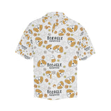 Cute beagle dog pattern background Men's All Over Print Hawaiian Shirt