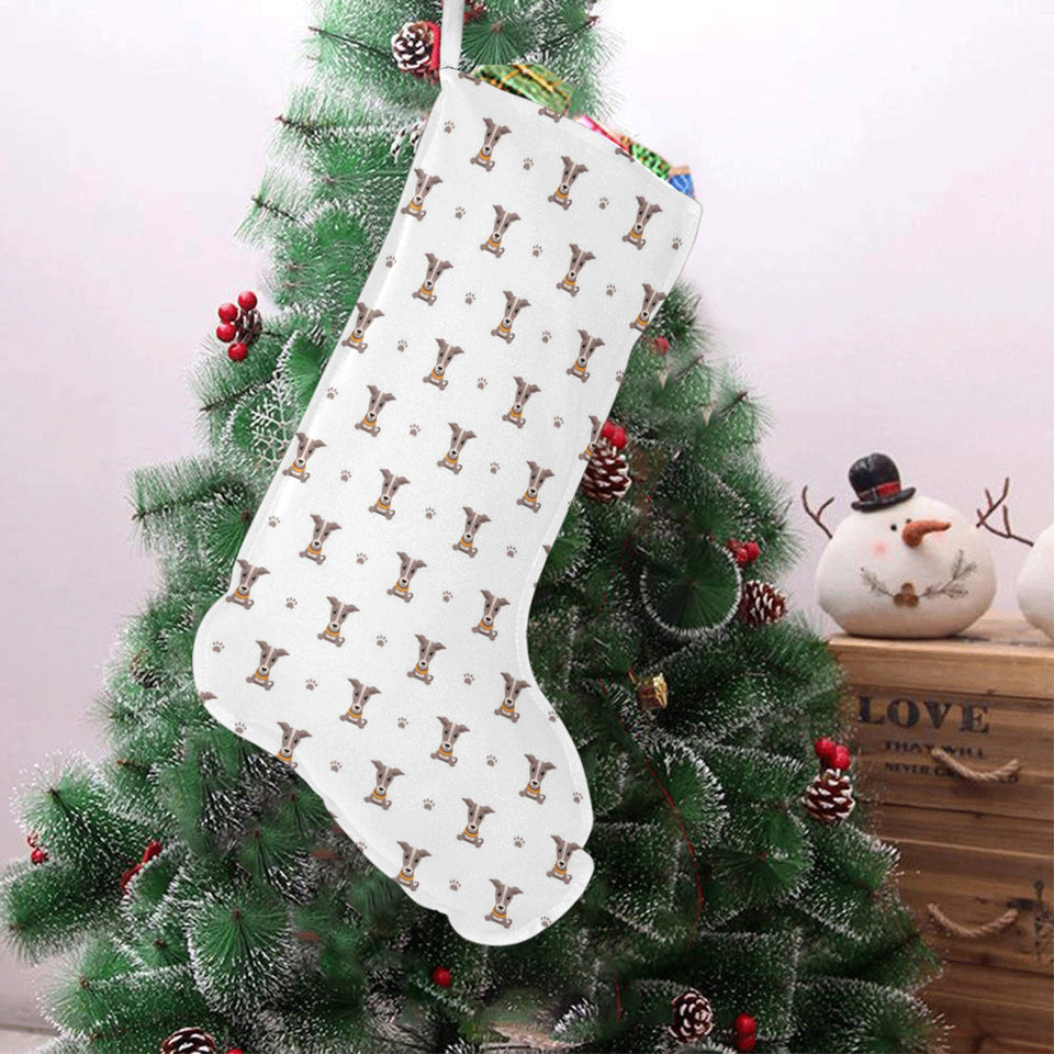 Greyhound Pattern Print Design 05 Christmas Stocking
