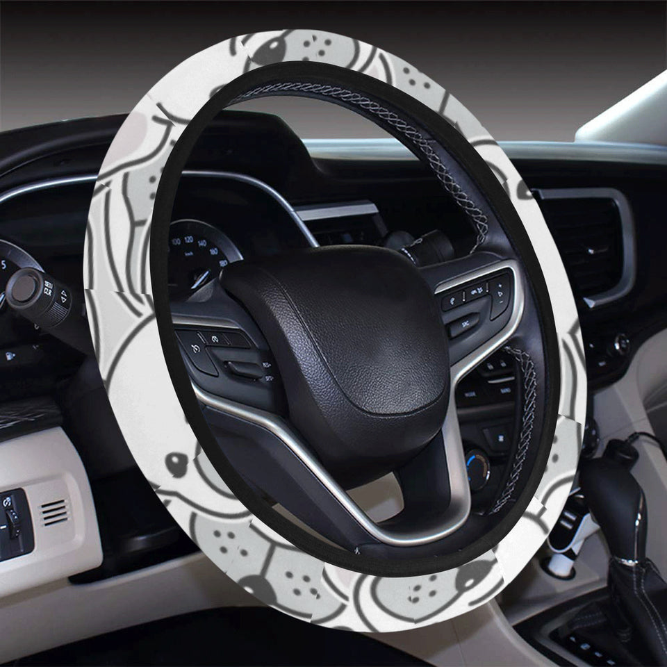 Cute french bulldog head pattern Car Steering Wheel Cover