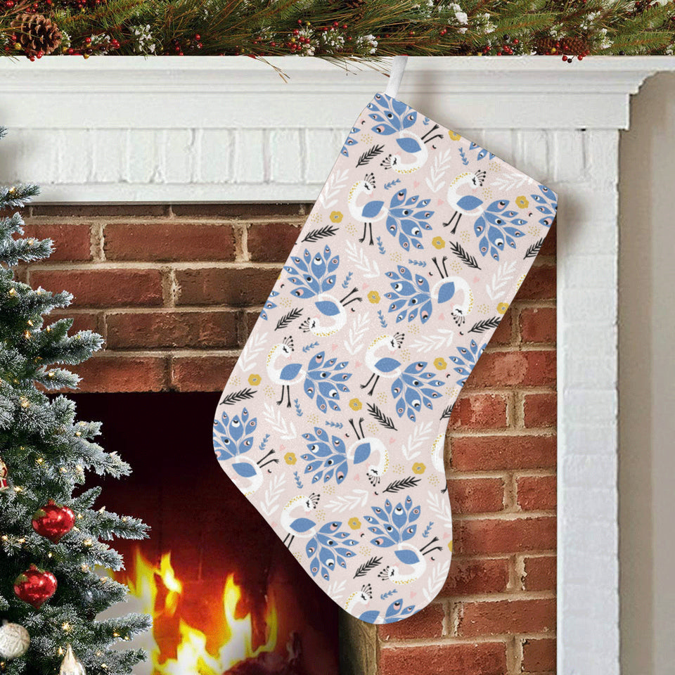 Cute peacock pattern Christmas Stocking