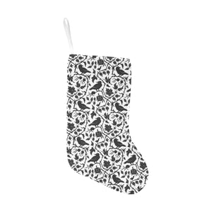 Crow dark floral pattern Christmas Stocking