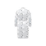 Bull Terrier Pattern Print Design 01 Men's Long Sleeve Belted Night Robe