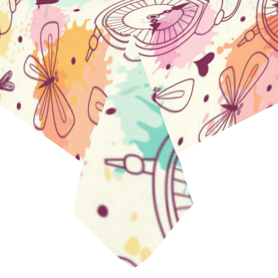 Clock butterfly pattern Tablecloth