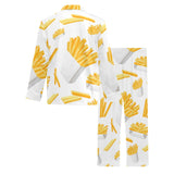 French fries white paper box pattern Men's Long Pajama Set