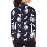 Chihuahua space helmet. astronaut pattern Women's Long Sleeve Polo Shirt