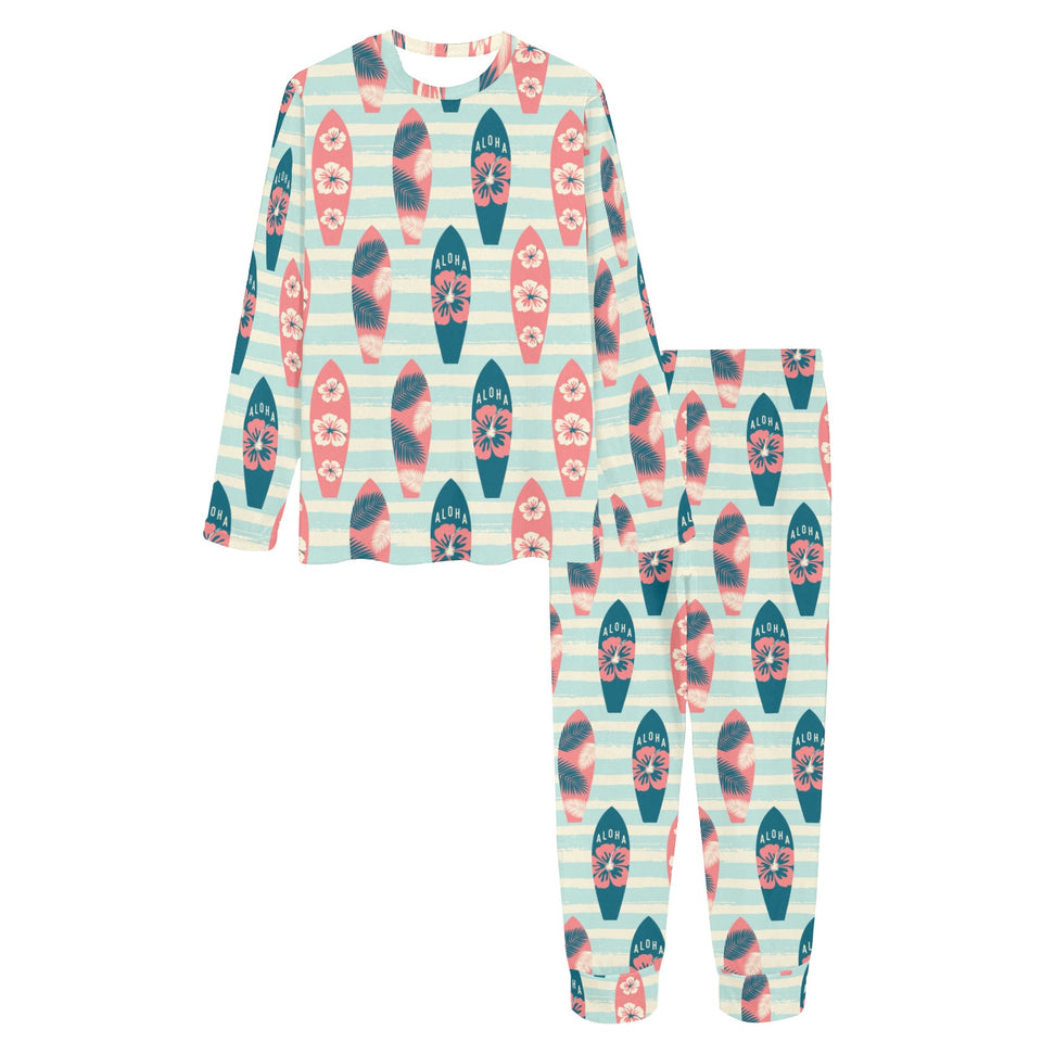 Surfboard Pattern Print Design 02 Women's All Over Print Pajama Set