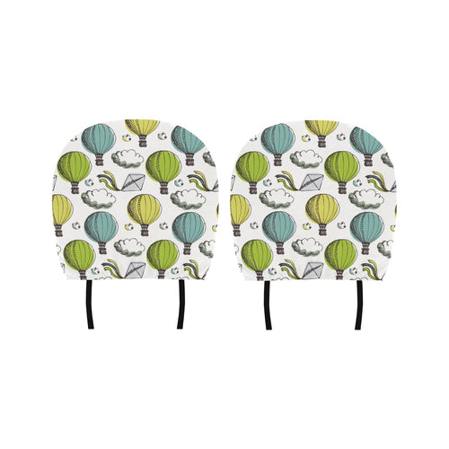 Hot Air Balloon Bird Cloud Pattern Car Headrest Cover