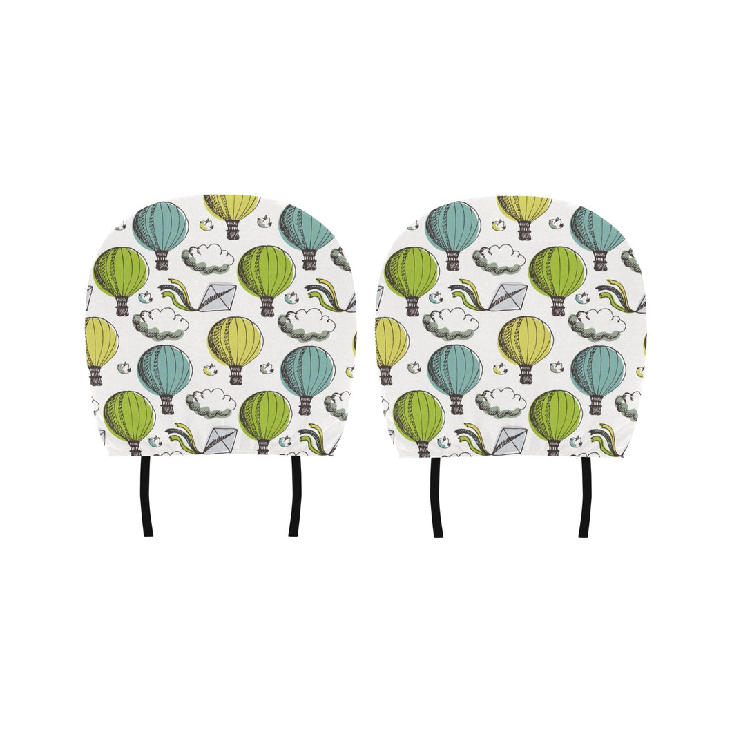 Hot Air Balloon Bird Cloud Pattern Car Headrest Cover