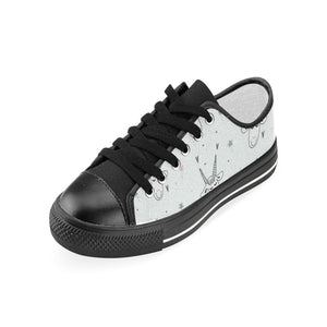 Cute goat design pattern Kids' Boys' Girls' Low Top Canvas Shoes Black
