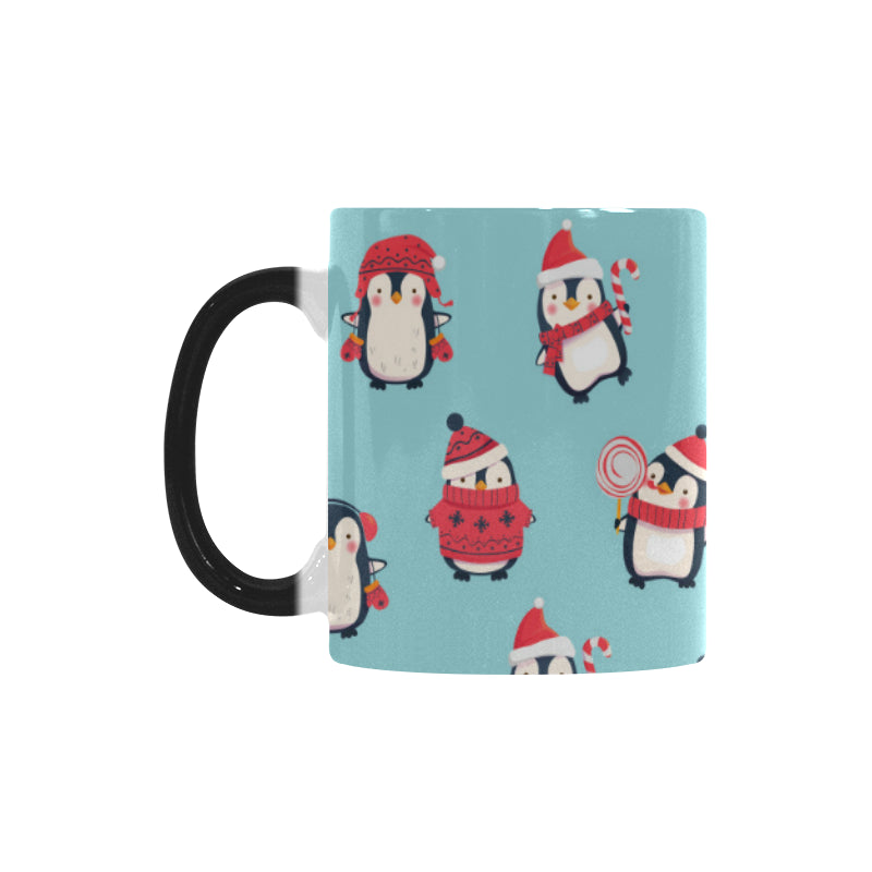 Cute penguin christmas  design pattern Morphing Mug Heat Changing Mug