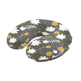 Beautiful gold autumn maple leaf pattern U-Shaped Travel Neck Pillow
