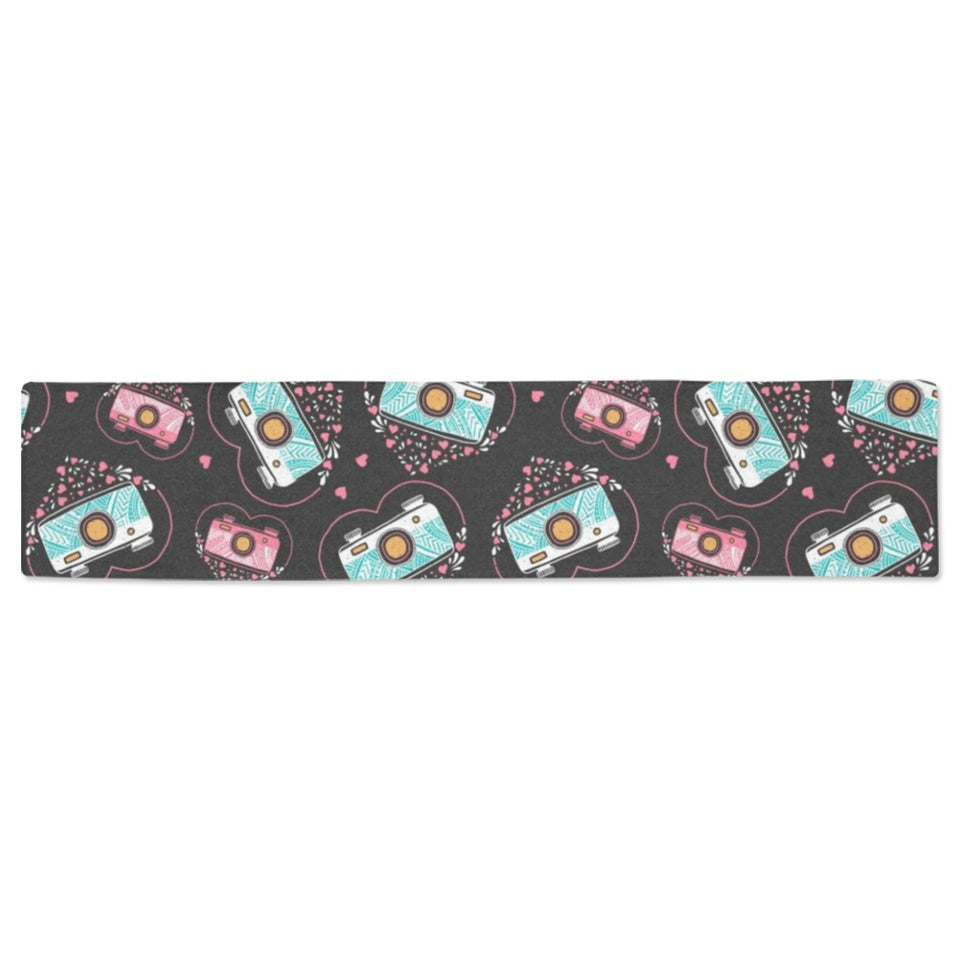 Camera Pattern Print Design 04 Table Runner