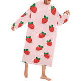 Strawberry beautiful pattern Blanket Robe with Sleeves