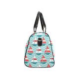 Red White sailboat wave background Travel Bag