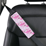 Pink flamingo flower pattern Car Seat Belt Cover