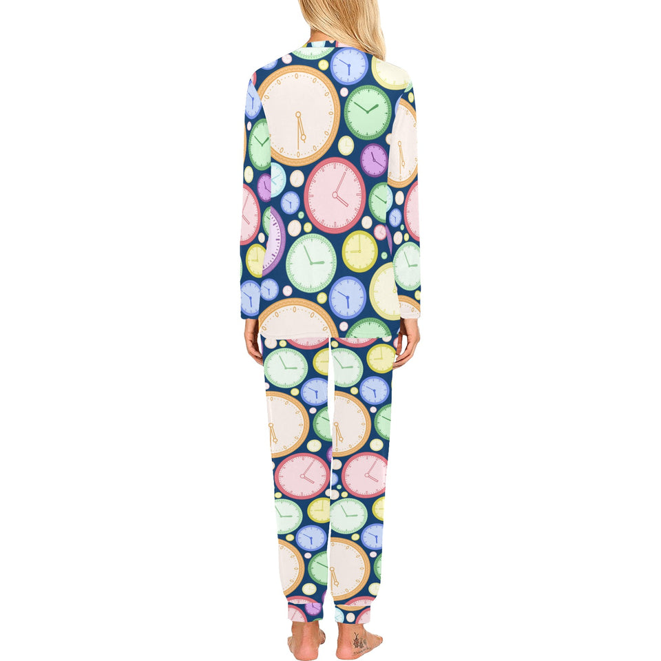 Colorful clock background Women's All Over Print Pajama Set