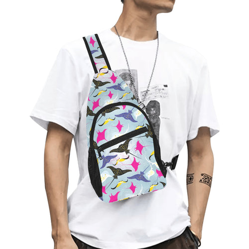Stingray Pattern Print Design 01 All Over Print Chest Bag
