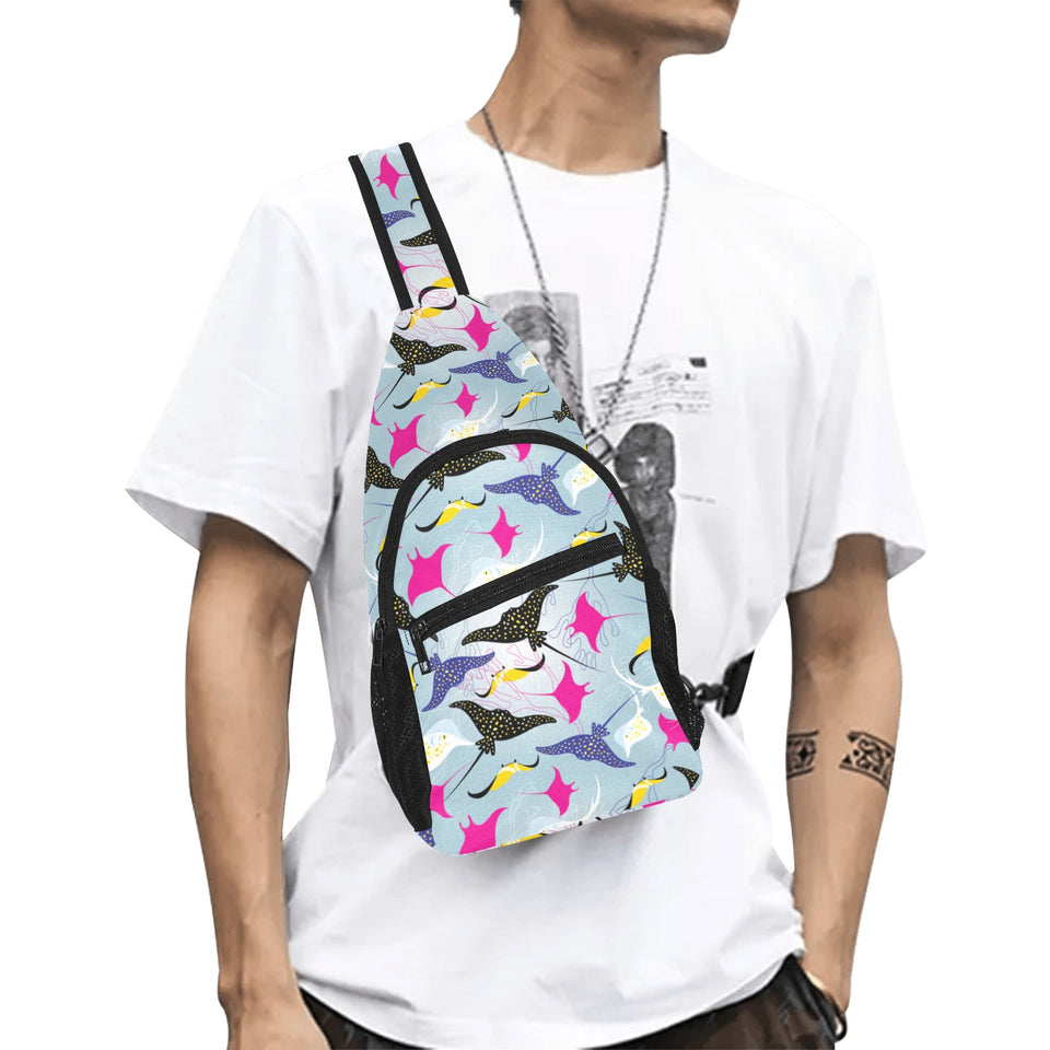 Stingray Pattern Print Design 01 All Over Print Chest Bag