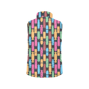 Skate Board Pattern Print Design 02 Men's Padded Vest