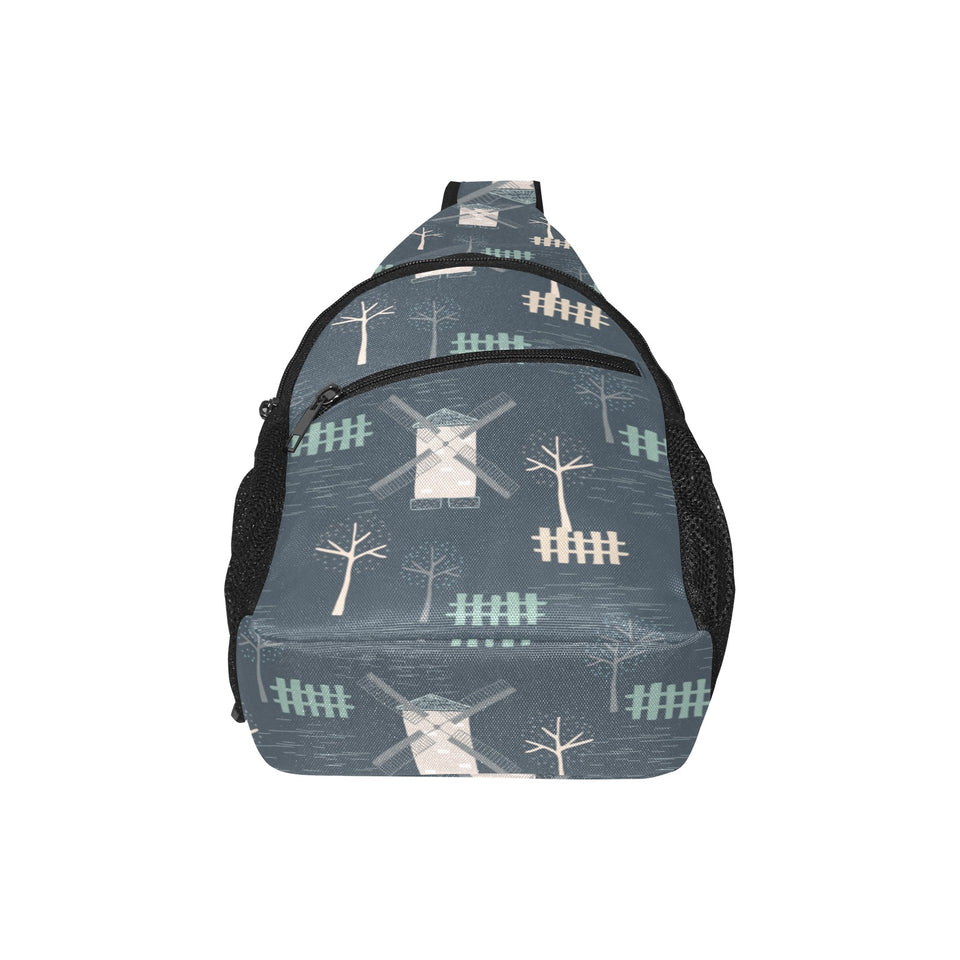 windmill tree pattern All Over Print Chest Bag