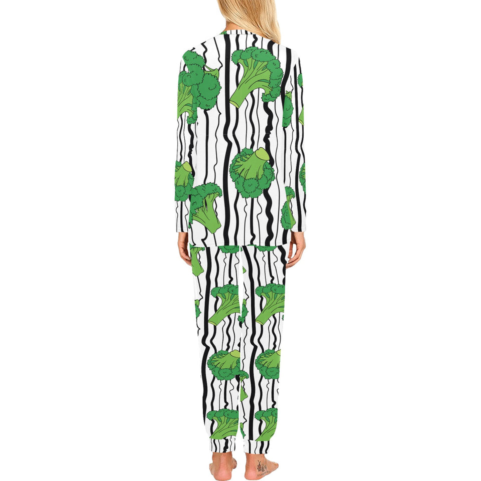 Cool Broccoli pattern Women's All Over Print Pajama Set