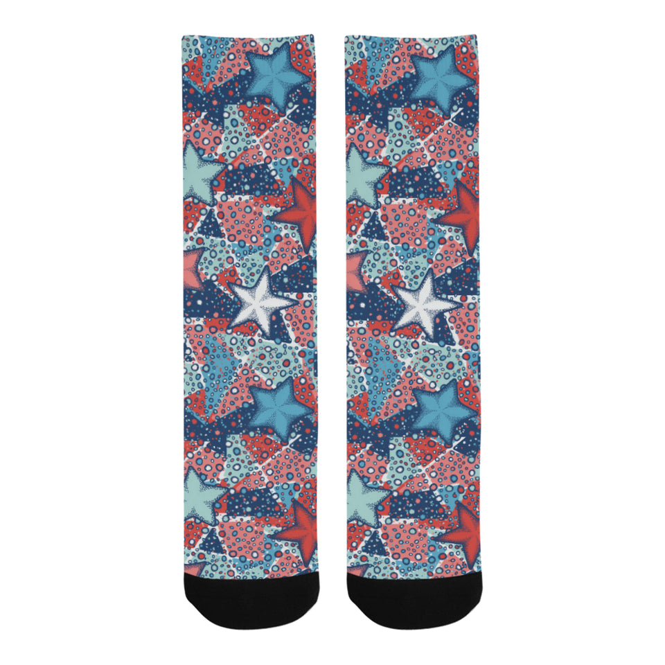Hand drawn colorful starfish Crew Socks