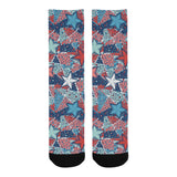 Hand drawn colorful starfish Crew Socks
