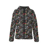 Eagle Pattern Print Design 04 Women's Padded Hooded Jacket