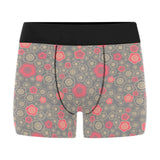 Red gold Sakura cherry blossom gray background Men's All Over Print Boxer Briefs Men's Underwear