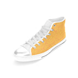 Orange traditional indian element pattern Women's High Top Canvas Shoes White