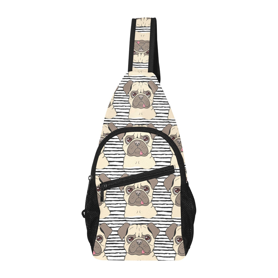 Happy pug pattern All Over Print Chest Bag