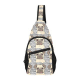 Happy pug pattern All Over Print Chest Bag