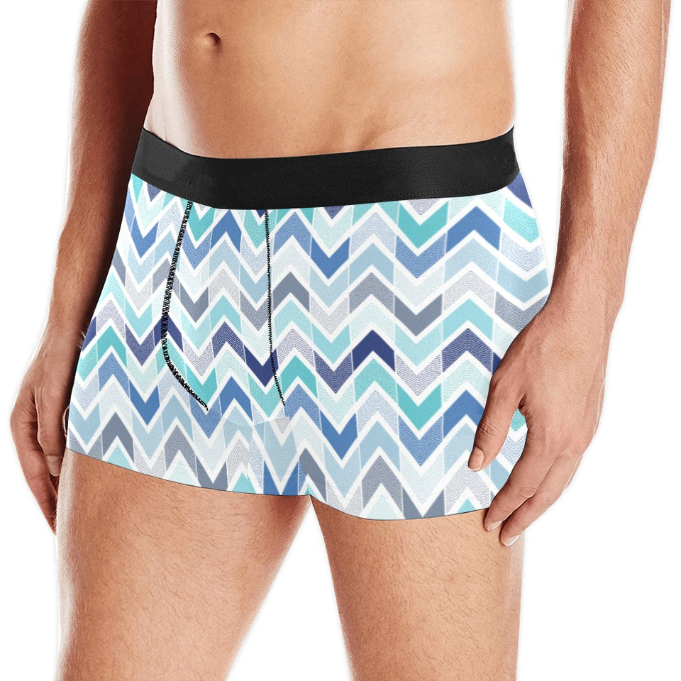 zigzag  chevron blue pattern Men's All Over Print Boxer Briefs Men's Underwear