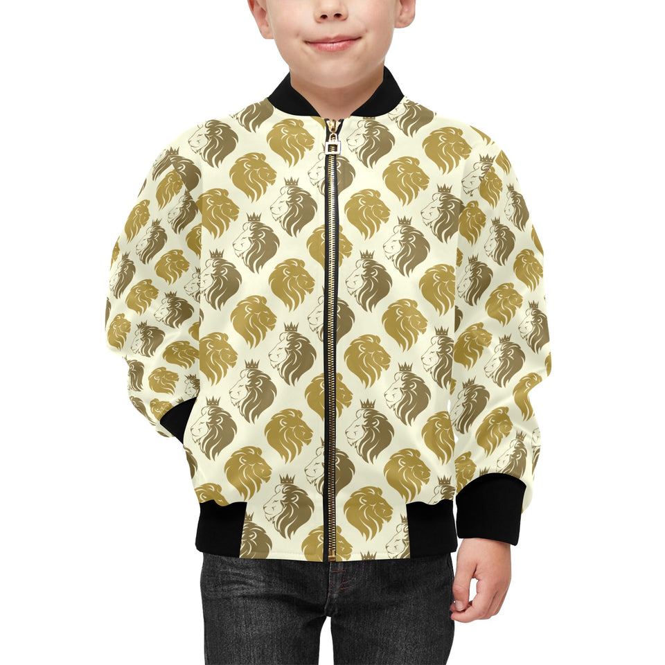 Lion Pattern Print Design 02 Kids' Boys' Girls' Bomber Jacket