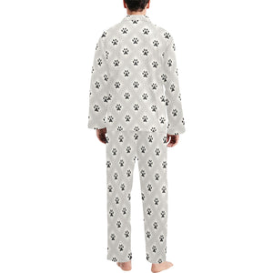 Dog Paws Pattern Print Design 03 Men's Long Pajama Set