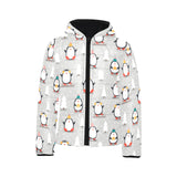 Cute Penguin christmas pattern Kids' Boys' Girls' Padded Hooded Jacket